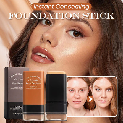 Instant Concealing Foundation Stick with Built-in Brush