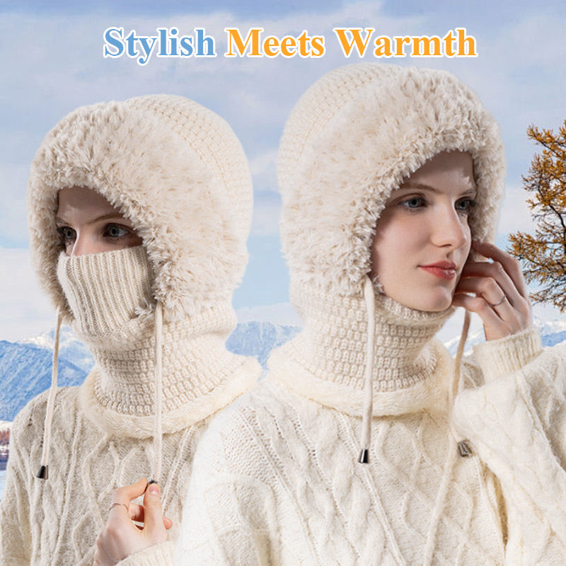 Multifunctional 4-in-1 Knitted Woolen Hat and Scarf Integrated Hat