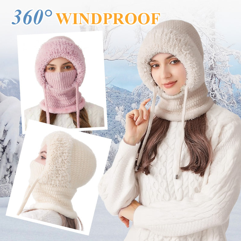 Multifunctional 4-in-1 Knitted Woolen Hat and Scarf Integrated Hat