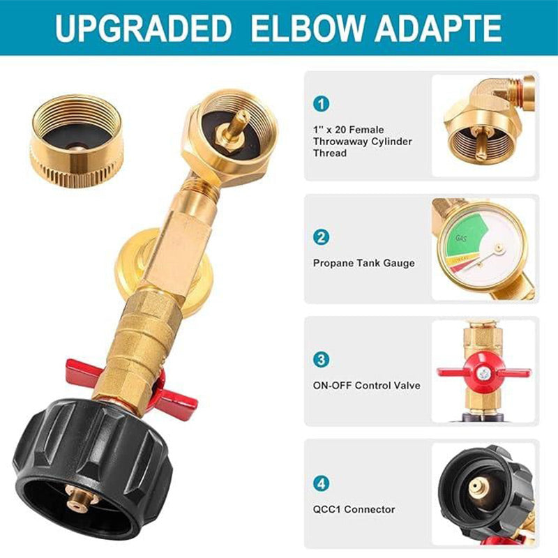 Top-Rated Propane Refill Elbow Adapter with Tank Gauge