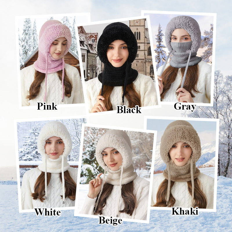 Multifunctional 4-in-1 Knitted Woolen Hat and Scarf Integrated Hat