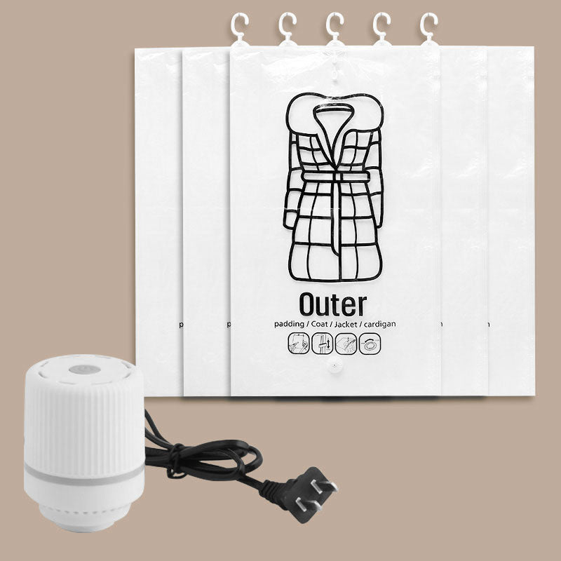 Clothes-hanging Compression Vacuum Storage Bags