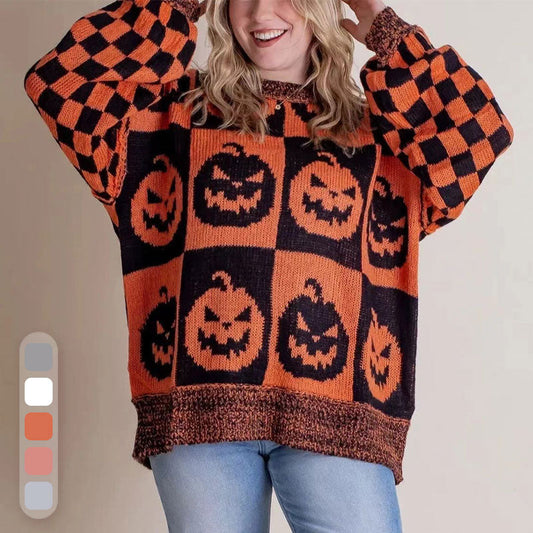 🎃Special Offer 50% OFF🎃Halloween Checkered Sweater