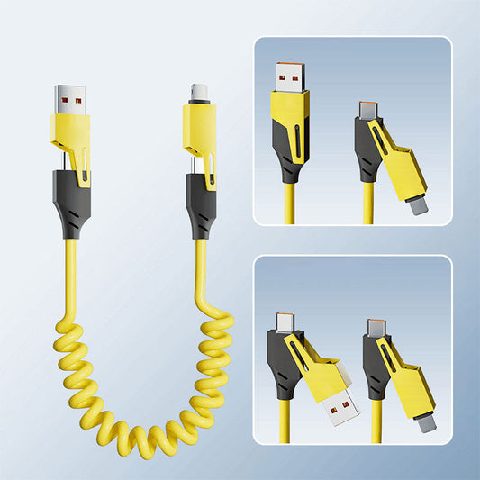 💥Buy 1 Get 1 Free💥 4-in-1 Coiled Charging Cable