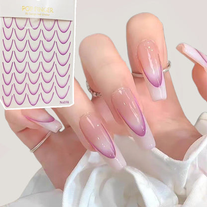 Minimalist Gradient 3D Arc-Moon Nail Art Stickers（Buy 1 Get 2 Free）