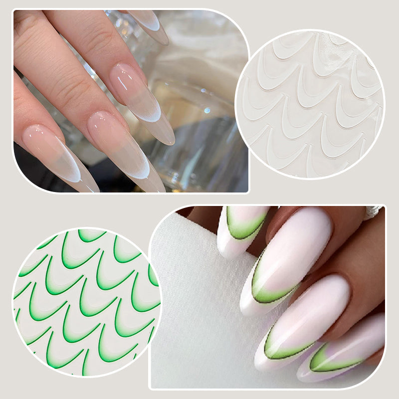 Minimalist Gradient 3D Arc-Moon Nail Art Stickers（Buy 1 Get 2 Free）