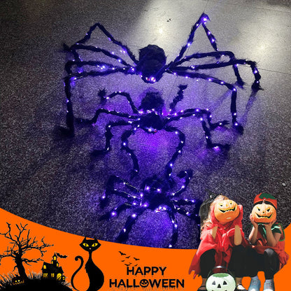 Halloween Black Spider Decoration with Light