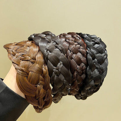 Women's Widened Handcrafted Braided Wig Hairband