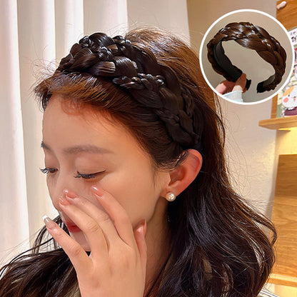 Women's Widened Handcrafted Braided Wig Hairband