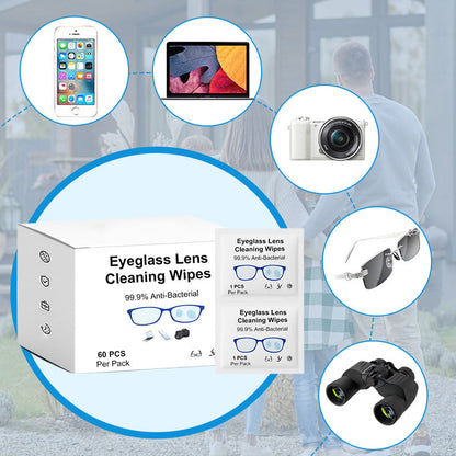 Eyeglass Lens Cleaning Wipes 60-Piece Set