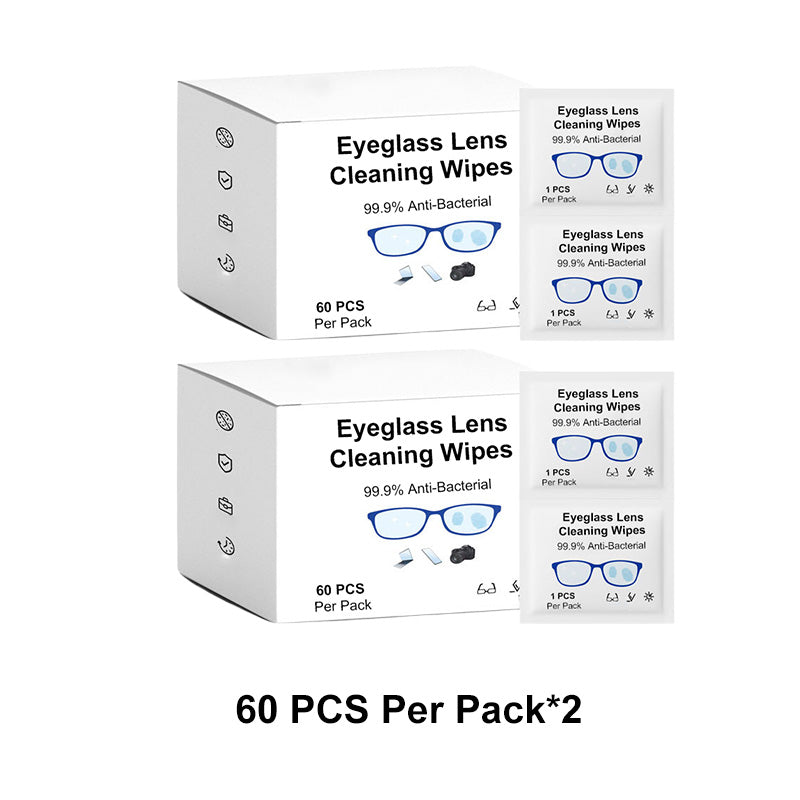 Eyeglass Lens Cleaning Wipes 60-Piece Set