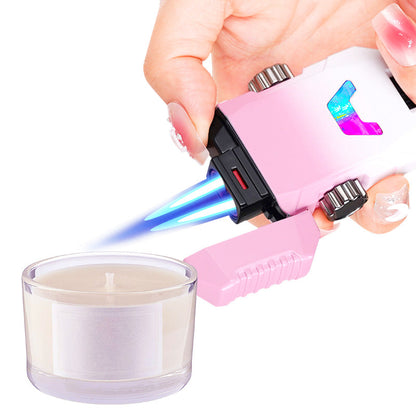 Cool Decompression Gyro Double Straight Punch Lighter