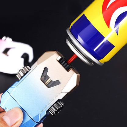 Cool Decompression Gyro Double Straight Punch Lighter