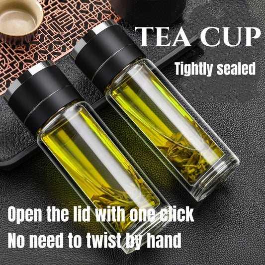 Double-wall Glass Insulated Tea Bottle