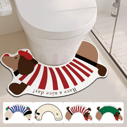 Non-Slip Absorbency U-Shaped Toilet Rug