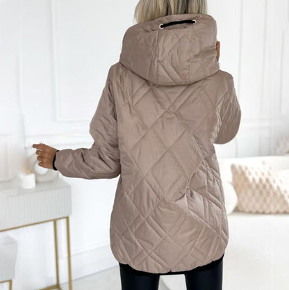 Women’s Fashionable High-neck Hip-length Parka Coat